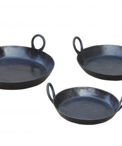 Set of Three Skillets plus Handle